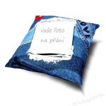   polštář modrý s fotkou na přání